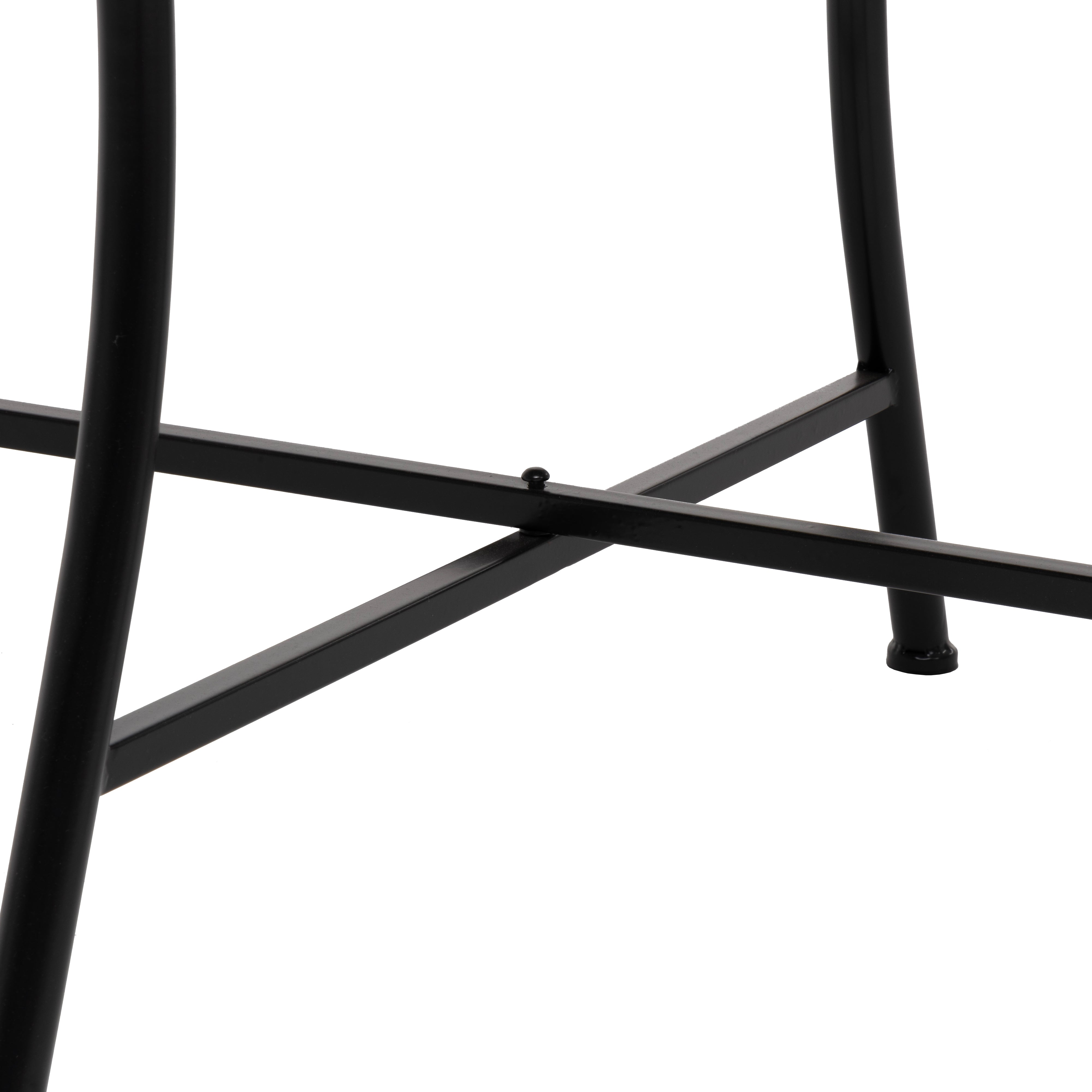 VESTIAMO CASA - Tavolo Tondo in metallo nero con top maioliche Blu - h75 cm diametro 90 cm